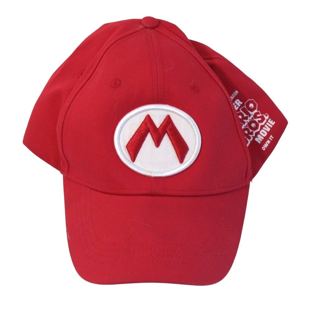 Nintendo Super Mario Bros Movie Red Snapback Hat M Logo Baseball Cap‎ Mens OSFM
